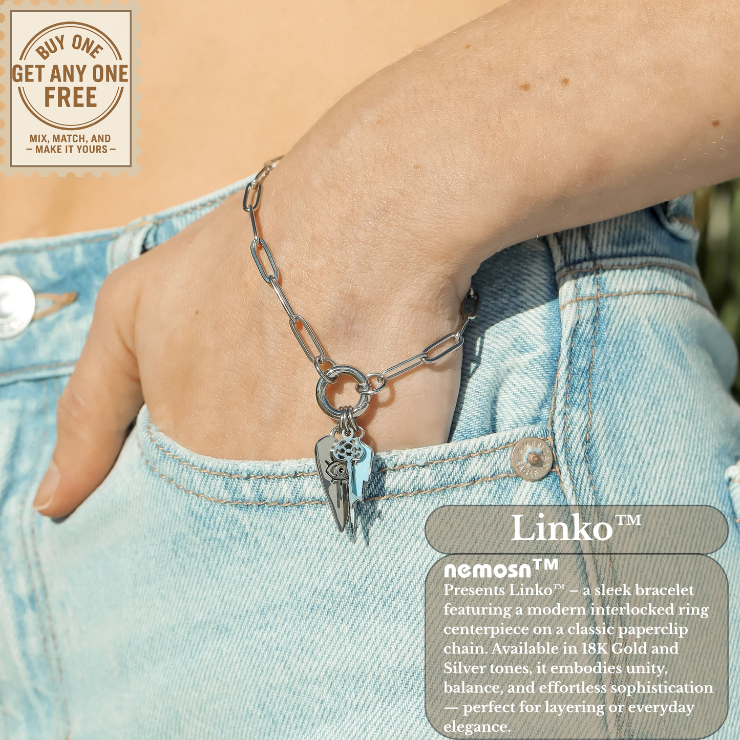 Linko™ Modern Paperclip Chain Bracelet – Minimal Chic Everyday Style (Gold & Silver Options)