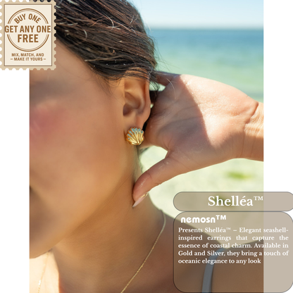 Shelléa™ Seashell Hoop Earrings – 18K Gold & Silver Plated Ocean-Inspired Jewelry for Women | Nemosn™ Elegant Summer Gift