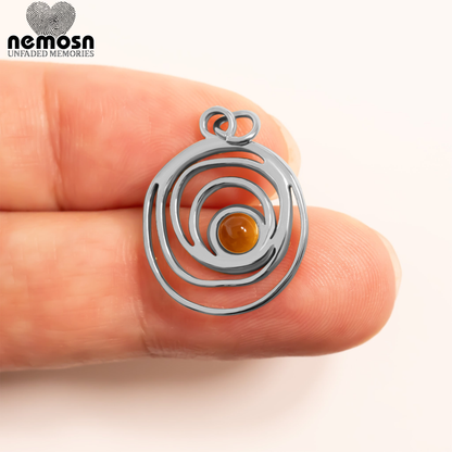 SolarWhirl™ – Spiral Energy Pendant in 18K Gold & Silver Finish
