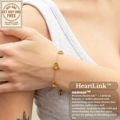 HeartLink™ Linked Heart Chain Bracelet – Adjustable Gold & Silver Bracelet | Romantic Minimalist Jewelry Gift for Her
