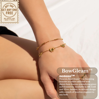 BowGleam™ Dainty Bow Chain Bracelet – Adjustable Gold & Silver Bracelet | Cute Minimalist Jewelry Gift for Her