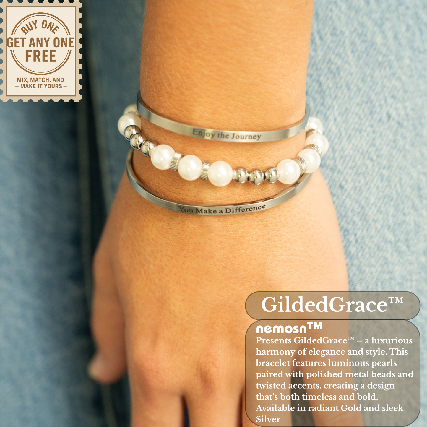 GildedGrace™ Pearl & Metal Accent Bracelet – Luxe Minimalist Jewelry (Gold & Silver Options)