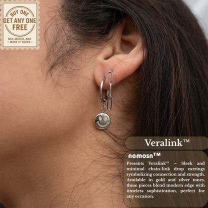 Veralink™ Paperclip Chain Drop Earrings | Minimalist Modern Link Earrings in Gold & Silver