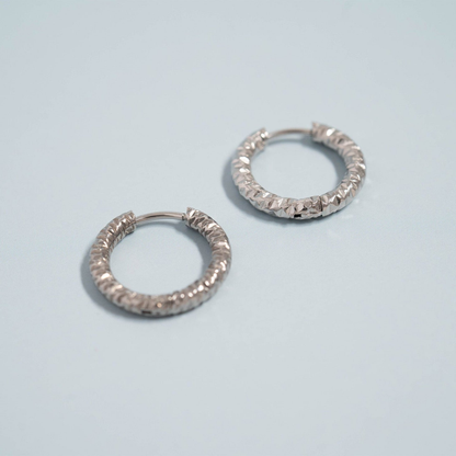 NEMOSN TerraLoop™ Textured Huggie Hoop Earrings – 18K Gold PVD Stainless Steel, Waterproof, Tarnish-Resistant, Hypoallergenic