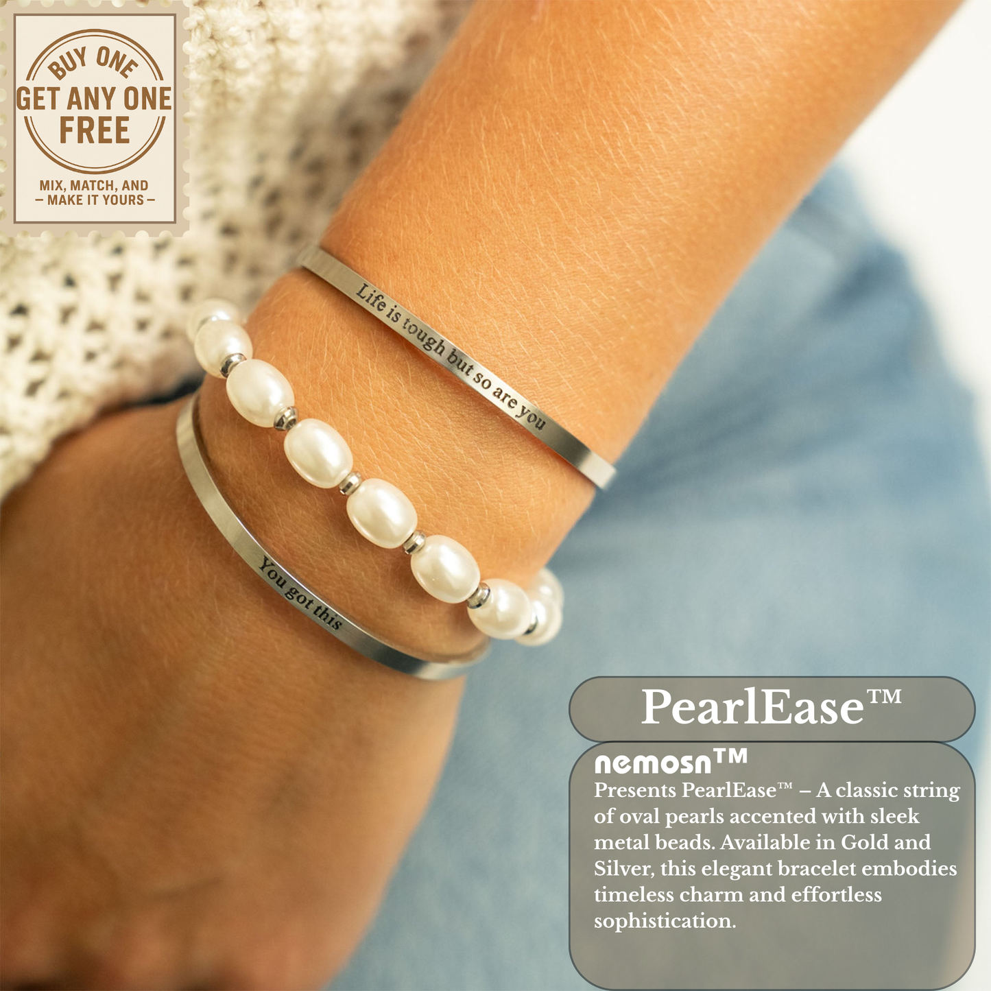 PearlEase™ Smooth Oval Pearl Bracelet – Effortless Everyday Elegance (Gold & Silver Options)