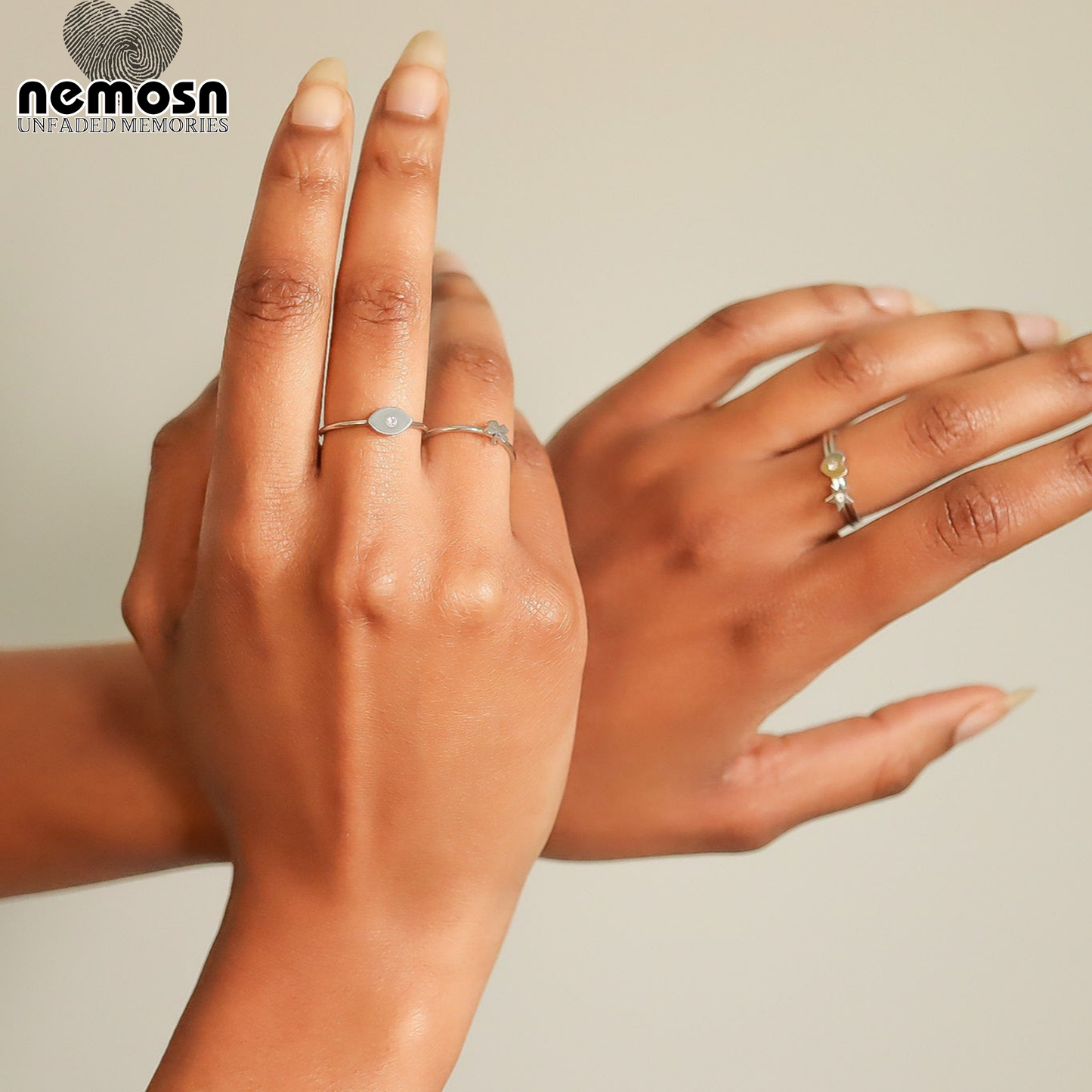 EyeLume™ — Minimal Evil Eye Ring with Central Crystal in Gold & Silver
