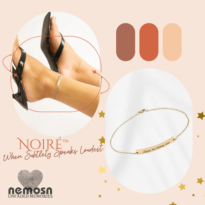 LunaBand™ Engravable Bar Bracelet – Personalized Name or Date Bracelet for Women | Minimalist Chain in Gold, Rose Gold & Silver | NEMOSN