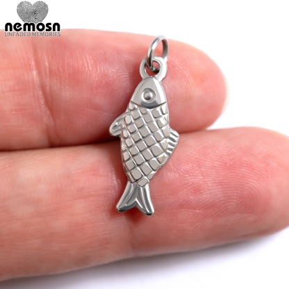 FinCharm™ Pendant – 18K Gold & Silver Stainless Steel Fish Charm | Good Luck, Prosperity & Ocean-Inspired Jewelry by Nemosn