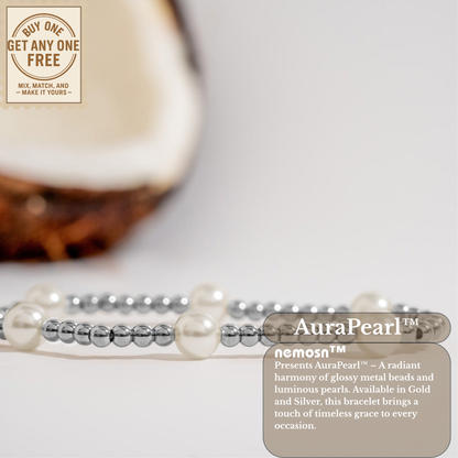 AuraPearl™ Classic Pearl & Metal Bead Bracelet – Minimalist Everyday Luxury (Gold & Silver Options)