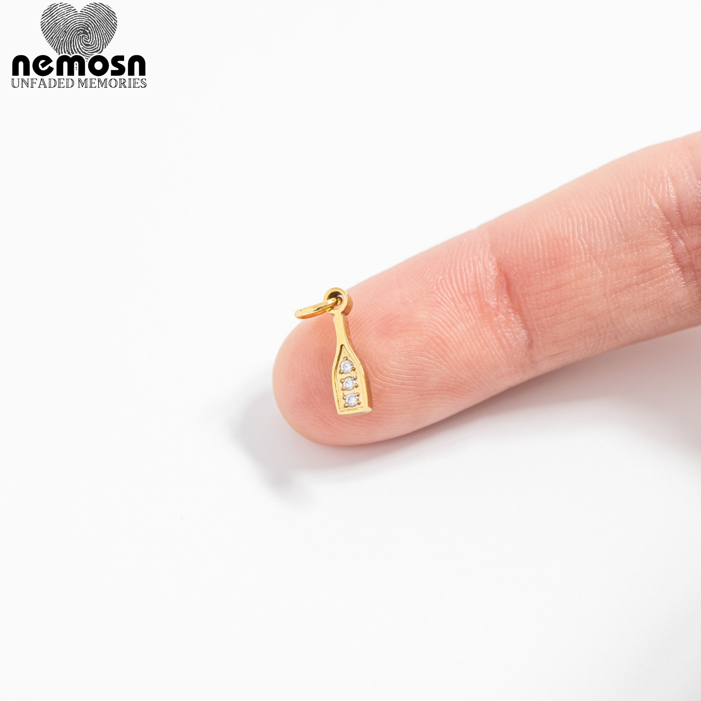 BubblyCharm™ – Champagne Bottle Pendant in Gold & Silver | Sparkling Celebration Charm by Nemosn