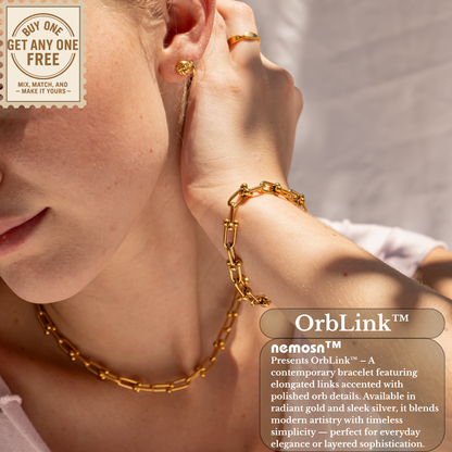 OrbLink™ Modern Beaded Link Chain Bracelet – Gold & Silver Adjustable Bracelet | Minimalist Everyday Jewelry Gift for Her
