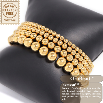 OroBead™ 18K Gold Beaded Bracelet – Available in 4mm, 5mm, 6mm & 8mm | Nemosn™ Minimal Luxe Jewelry