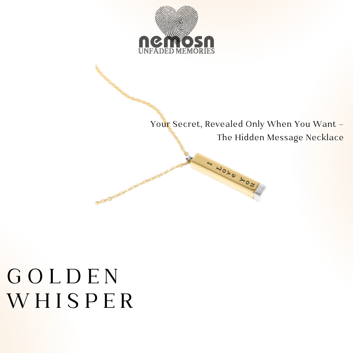GoldenWhisper™ – Hidden Message Engravable Necklace