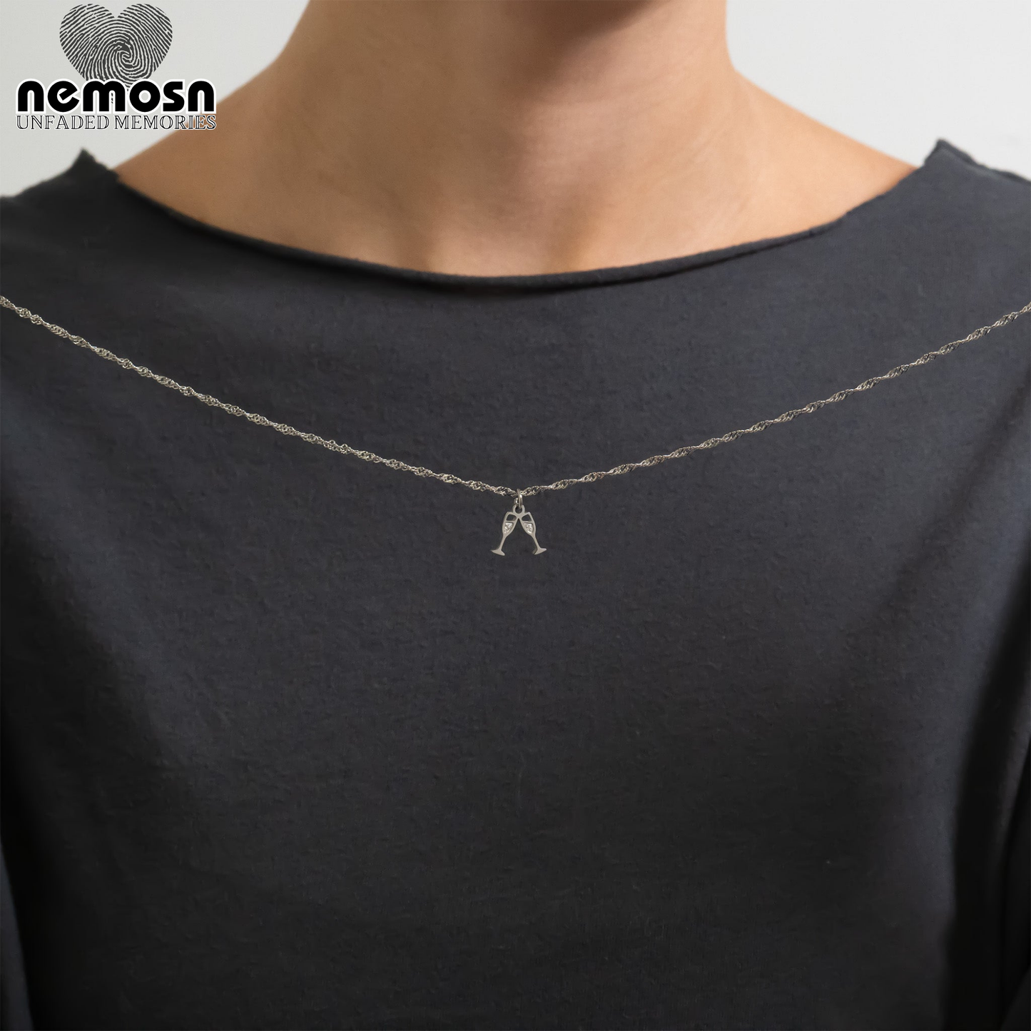 ToastLuxe™ – Champagne Glass Pendant in Gold & Silver | Celebration Charm for Bracelets & Necklaces by Nemosn