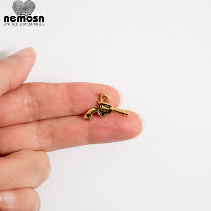 RebelCharm™ – Revolver Pendant in Gold & Silver | Bold Western-Style Charm by Nemosn