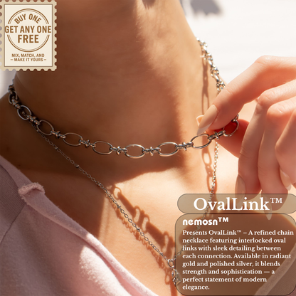 OvalLink™ Textured Oval Chain Necklace | Modern Everyday Layering Chain in Gold & Silver