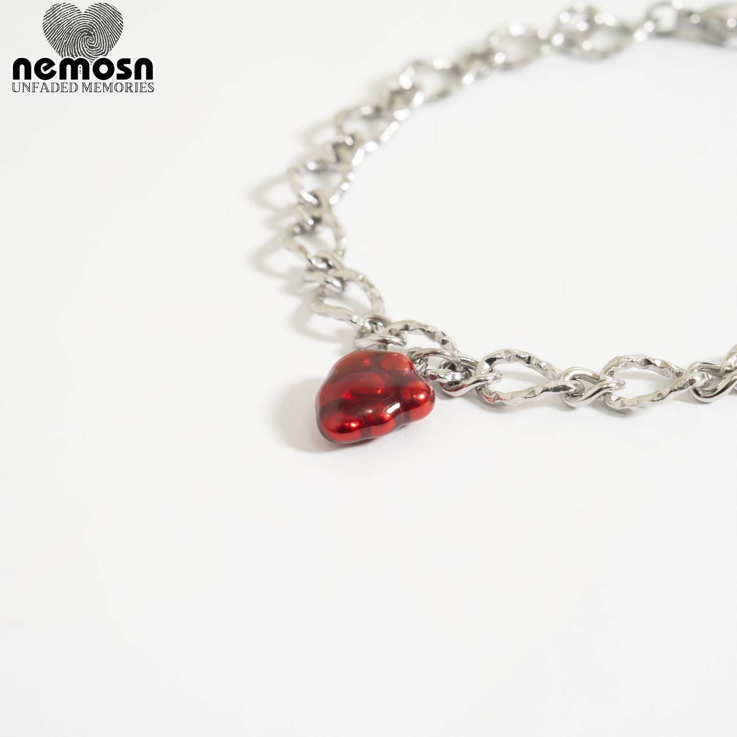 BerryBliss™ – Red Grape Cluster Pendant in Gold & Silver | Glossy Fruit Charm Necklace by Nemosn