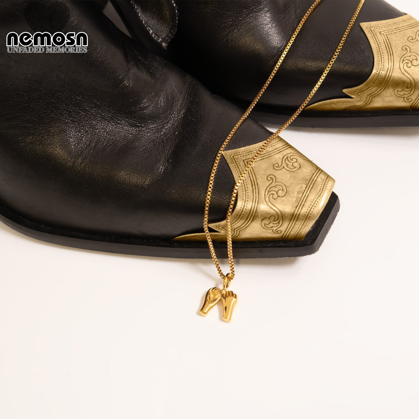 UnityBond™ Pendant – 18K Gold & Silver Stainless Steel Interlocking Hands Charm | Friendship, Promise & Love Jewelry