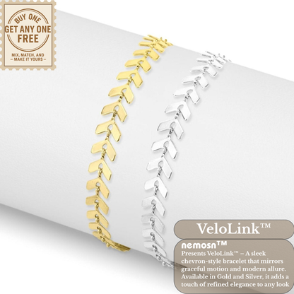 VeloLink™ Chevron Chain Bracelet – Sleek, Modern & Adjustable (Gold & Silver Options)