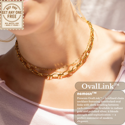 OvalLink™ Textured Oval Chain Necklace | Modern Everyday Layering Chain in Gold & Silver