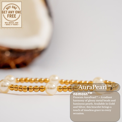 AuraPearl™ Classic Pearl & Metal Bead Bracelet – Minimalist Everyday Luxury (Gold & Silver Options)