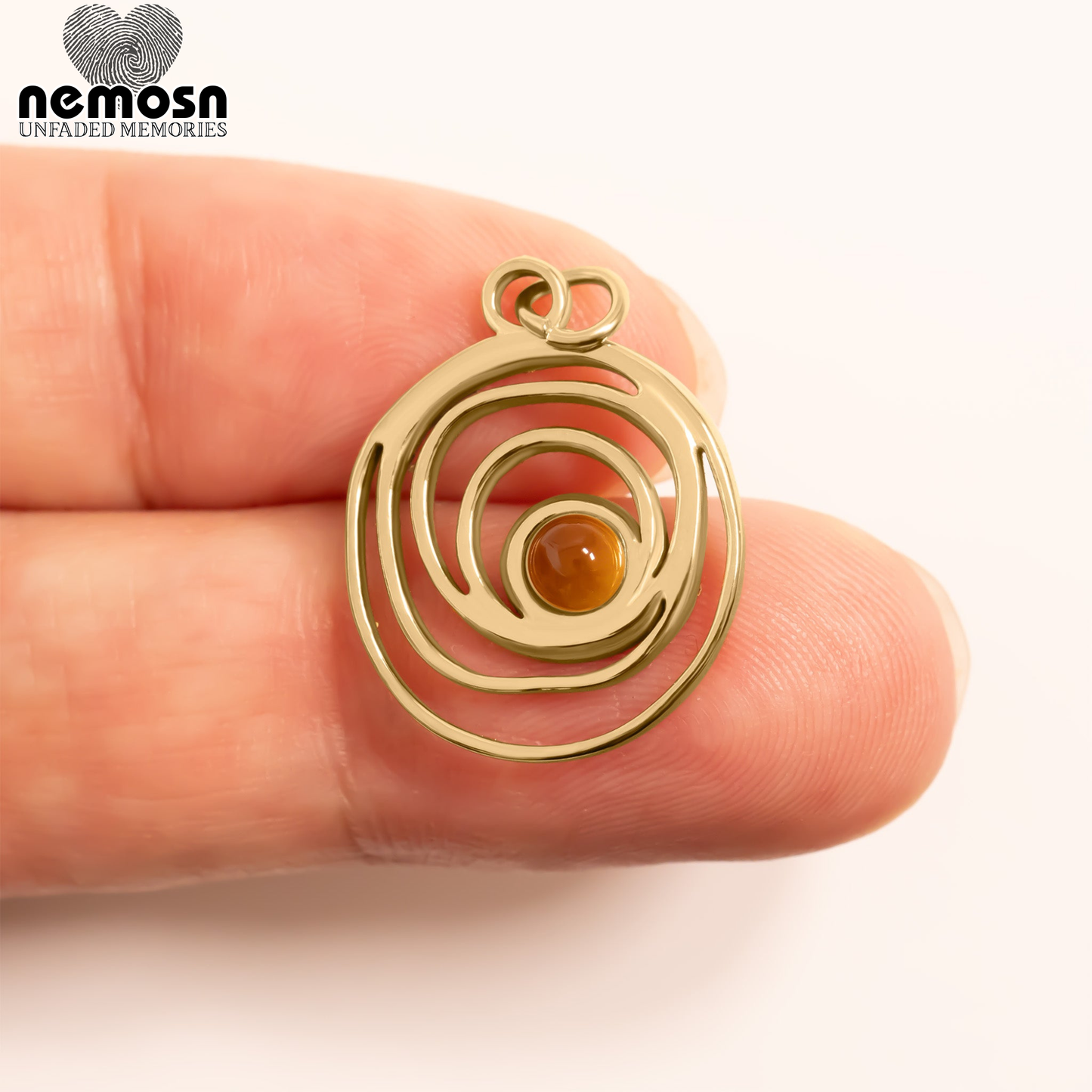 SolarWhirl™ – Spiral Energy Pendant in 18K Gold & Silver Finish