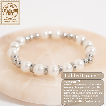 GildedGrace™ Pearl & Metal Accent Bracelet – Luxe Minimalist Jewelry (Gold & Silver Options)