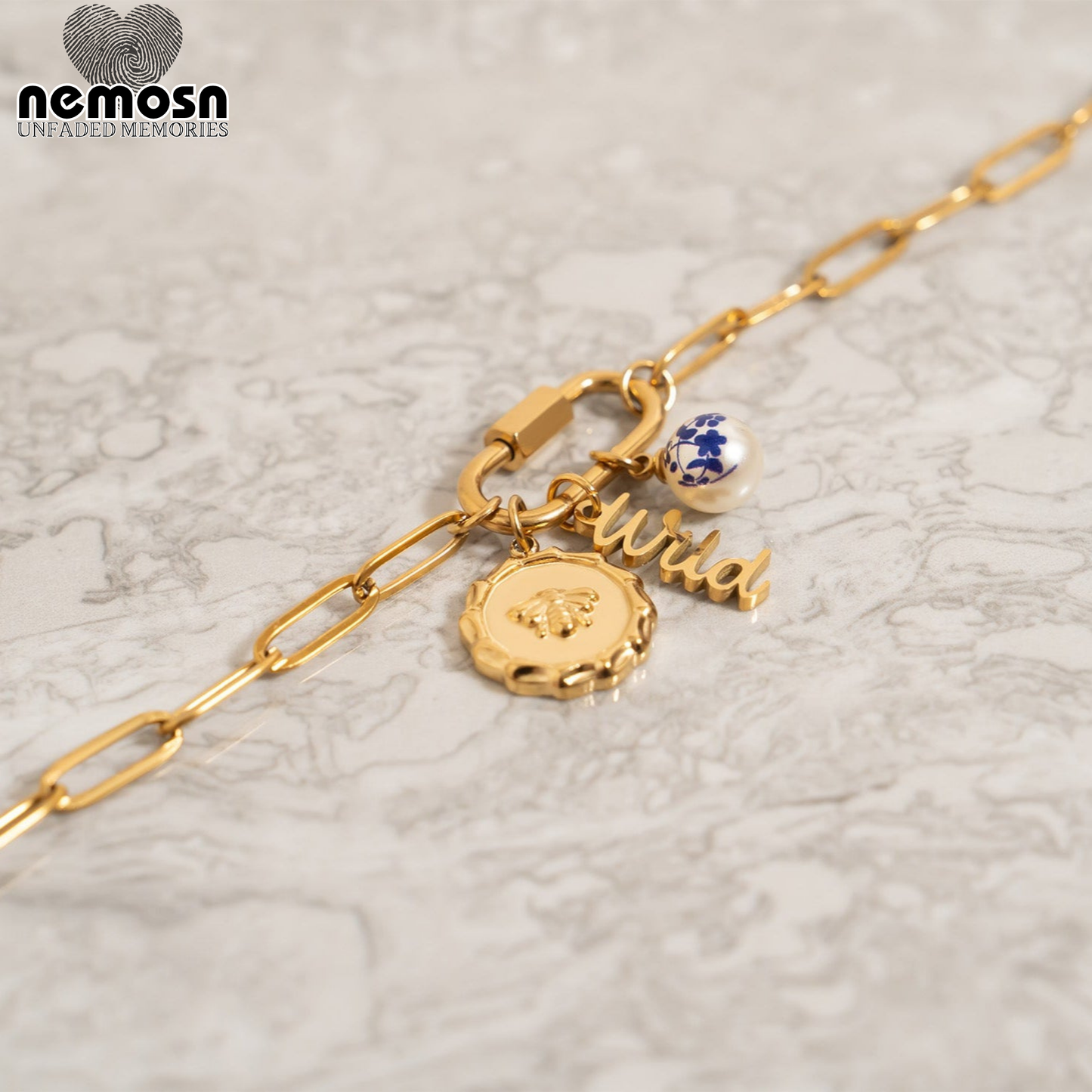 BeeLume™ – Honeybee Pendant in 18K Gold & Silver Finish
