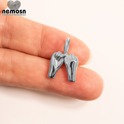 UnityBond™ Pendant – 18K Gold & Silver Stainless Steel Interlocking Hands Charm | Friendship, Promise & Love Jewelry