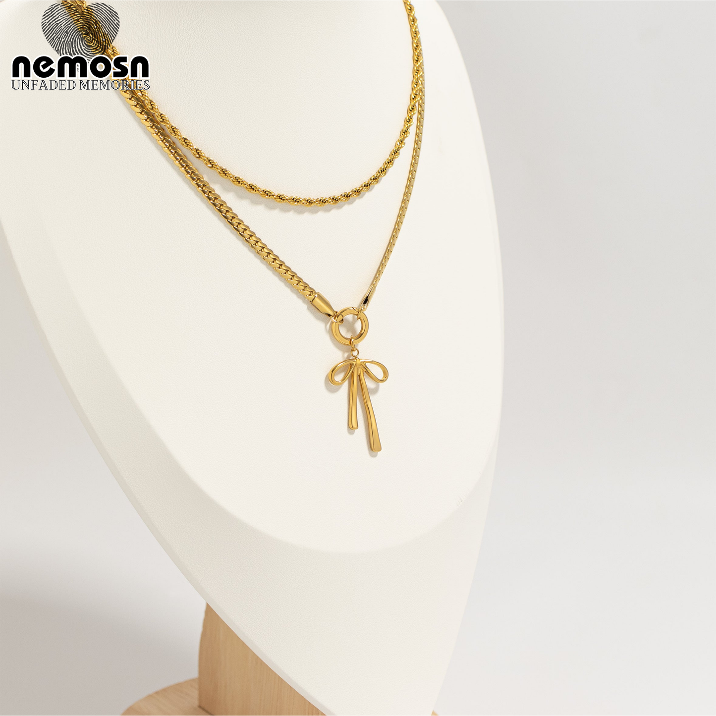 RibbonLuxe™ Bow Pendant in 18K Gold or Silver Finish – Elegant Minimalist Charm for Necklace or Bracelet