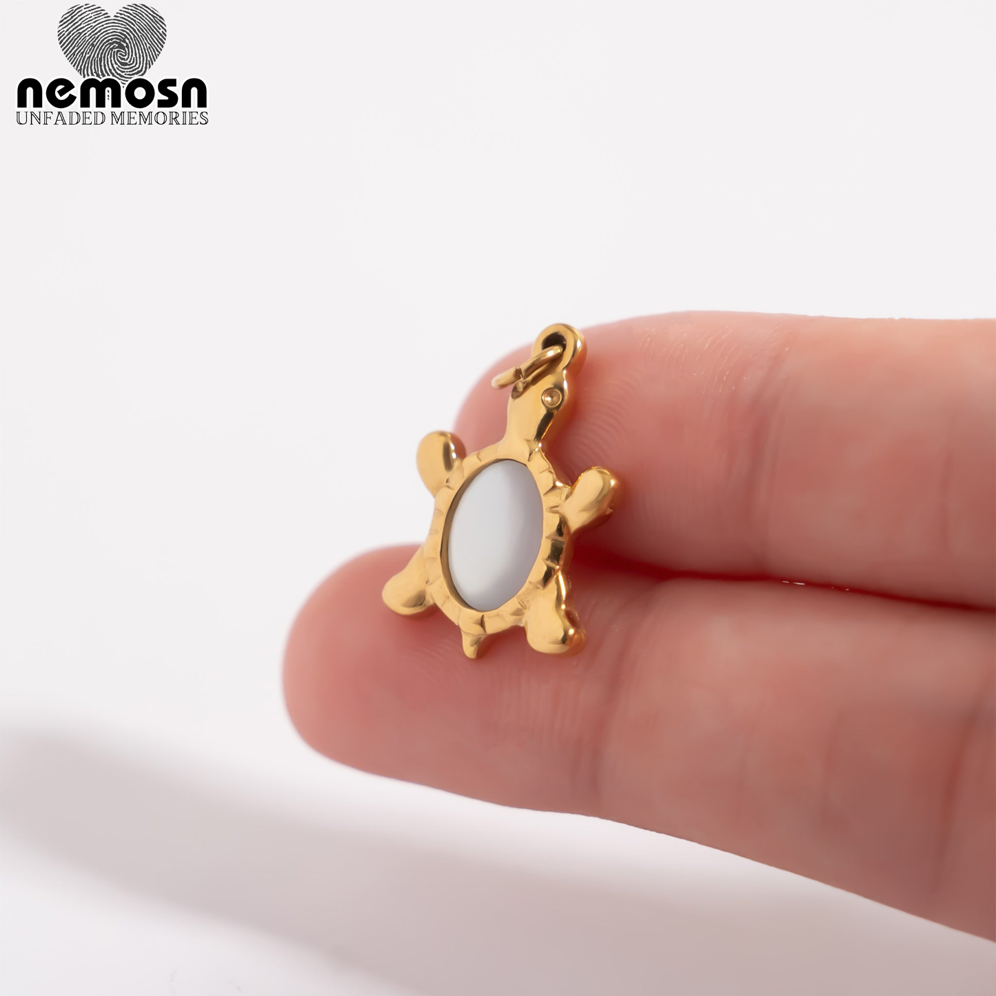TideTurtle™ – Ocean Gemstone Turtle Charm Pendant in Gold & Silver