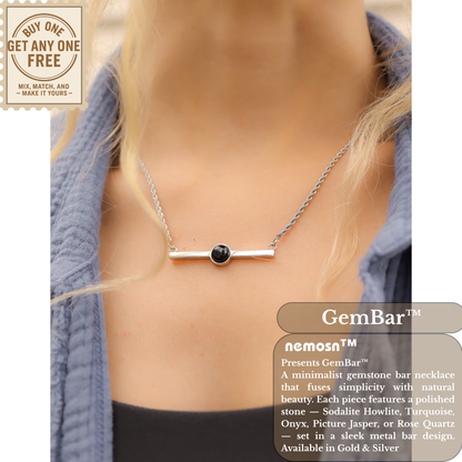 GemBar™ Minimalist Gemstone Bar Necklace | Natural Stone Pendant Jewelry in Gold & Silver