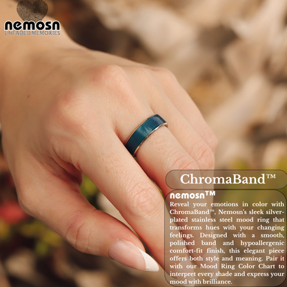 ChromaBand™ Silver Mood Ring – Color Changing Stainless Steel Emotion Ring