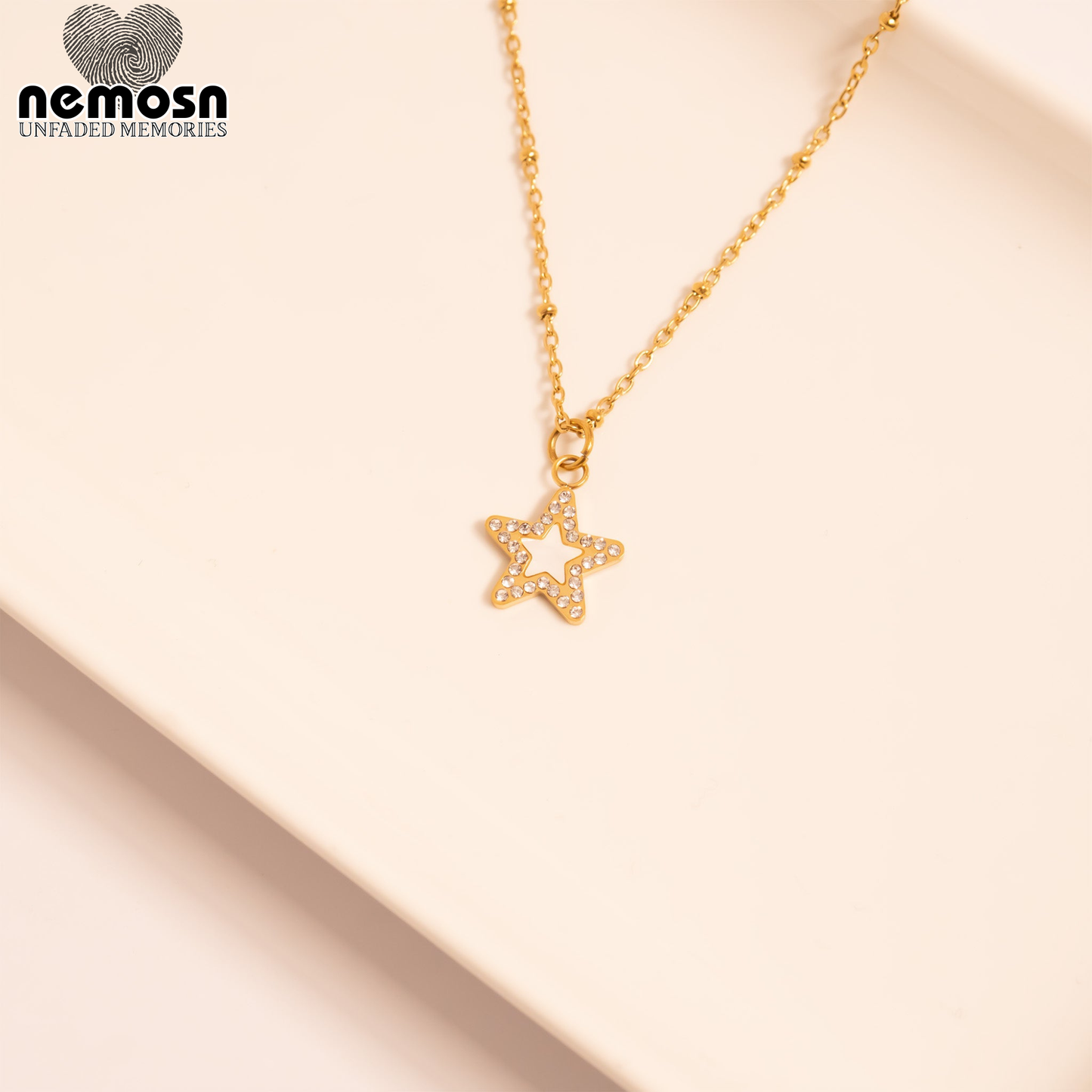 StarLuxe™ – Crystal Star Pendant in Gold & Silver | Sparkling Celestial Charm Necklace by Nemosn