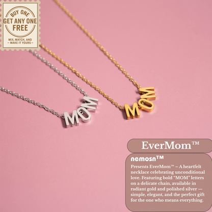 EverMom™ Minimalist MOM Letter Necklace | Meaningful Gift for Mothers | Gold & Silver