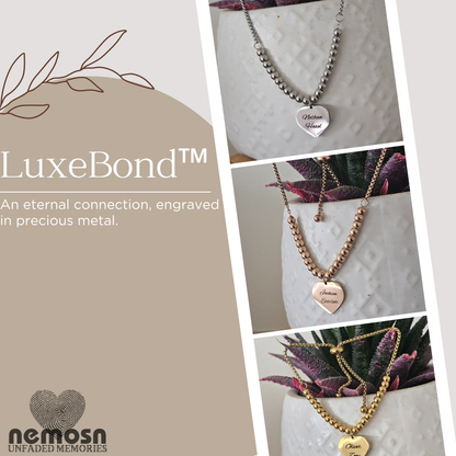 HeartLuxe™ – Custom Engravable Heart Charm Bracelet
