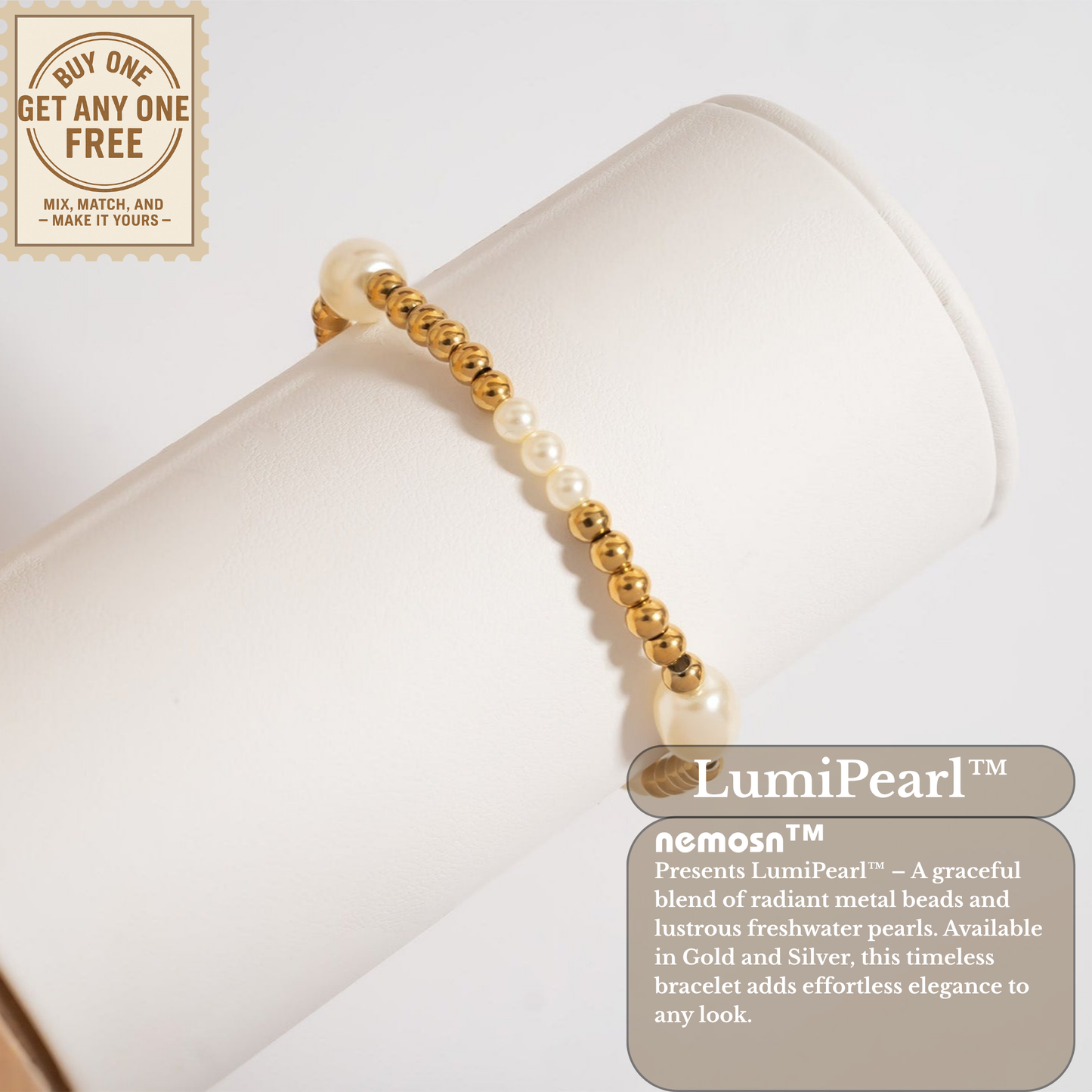 LumiPearl™ Polished Pearl Accent Bracelet – Delicate Minimalist Luxury (Gold & Silver Options)