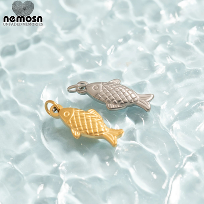 FinCharm™ Pendant – 18K Gold & Silver Stainless Steel Fish Charm | Good Luck, Prosperity & Ocean-Inspired Jewelry by Nemosn