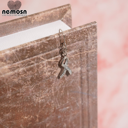 PureRibbon™ – Crystal Awareness Ribbon Charm Pendant in Gold & Silver
