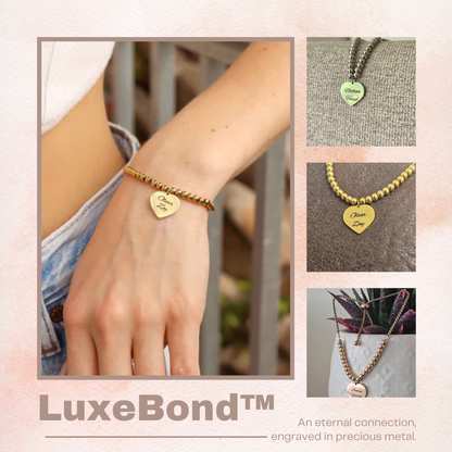 HeartLuxe™ – Custom Engravable Heart Charm Bracelet