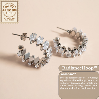 RadianceHoop™ Crystal-Encrusted Hoop Earrings – 18K Gold & Silver Plated Sparkling Statement Jewelry for Women | Nemosn™ Luxury Gift for Every Occasion