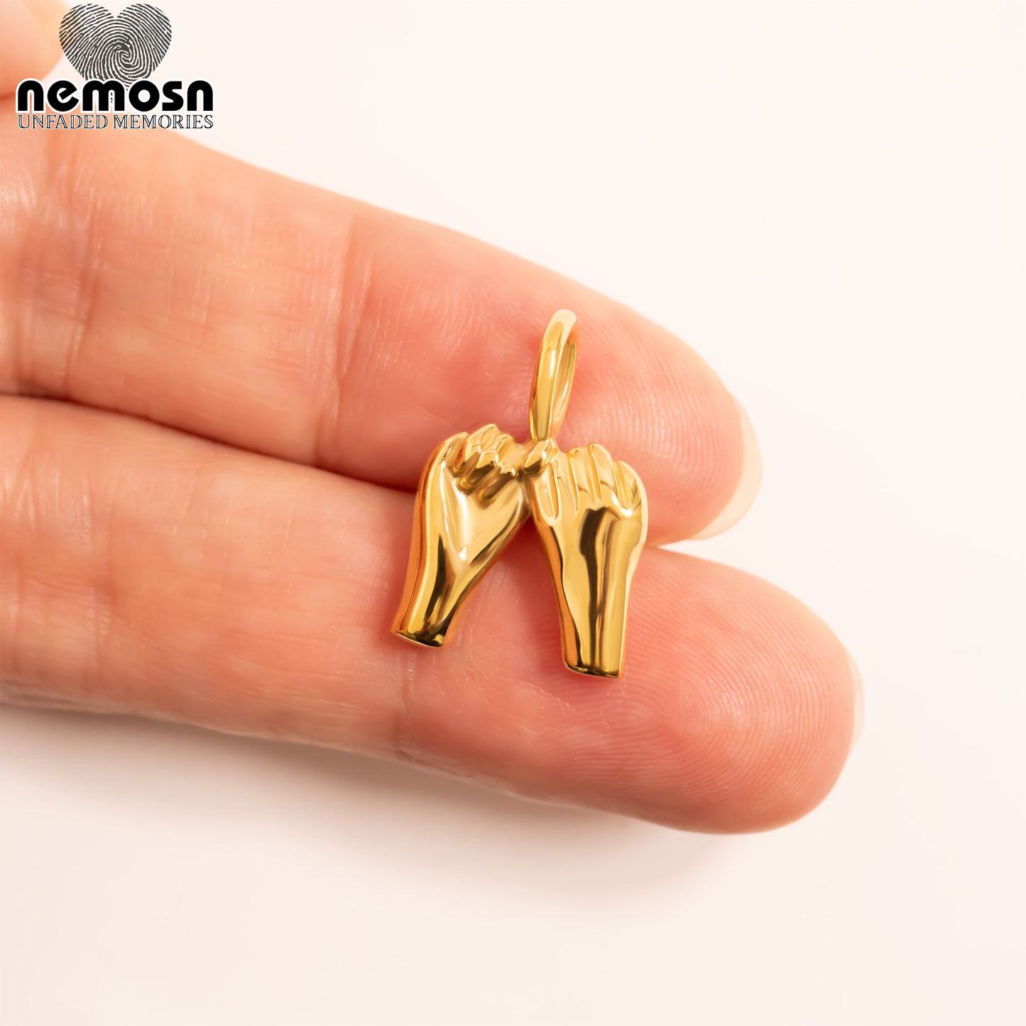 UnityBond™ Pendant – 18K Gold & Silver Stainless Steel Interlocking Hands Charm | Friendship, Promise & Love Jewelry