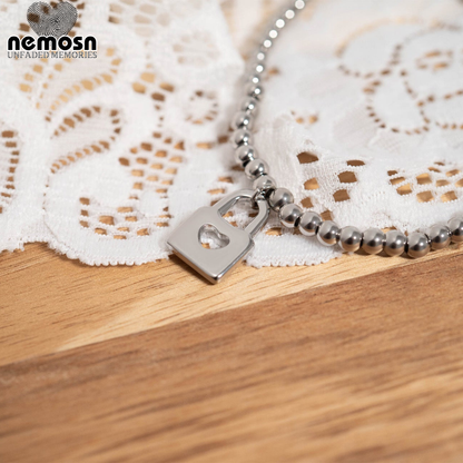 HeartLock™ Pendant in 18K Gold or Silver Finish – Minimalist Heart Padlock Charm for Necklace or Bracelet by NEMOSN
