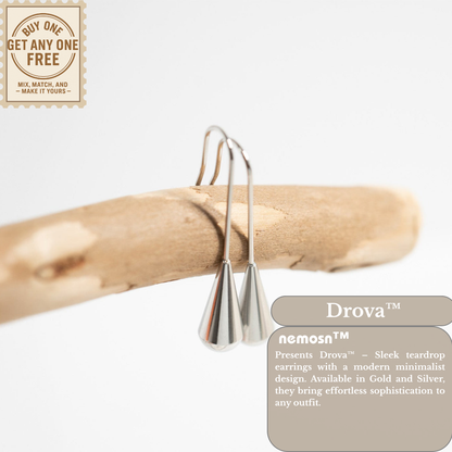 Drova™ Modern Teardrop Earrings – 18K Gold & Silver Plated Minimalist Dangle Design | Nemosn Jewelry
