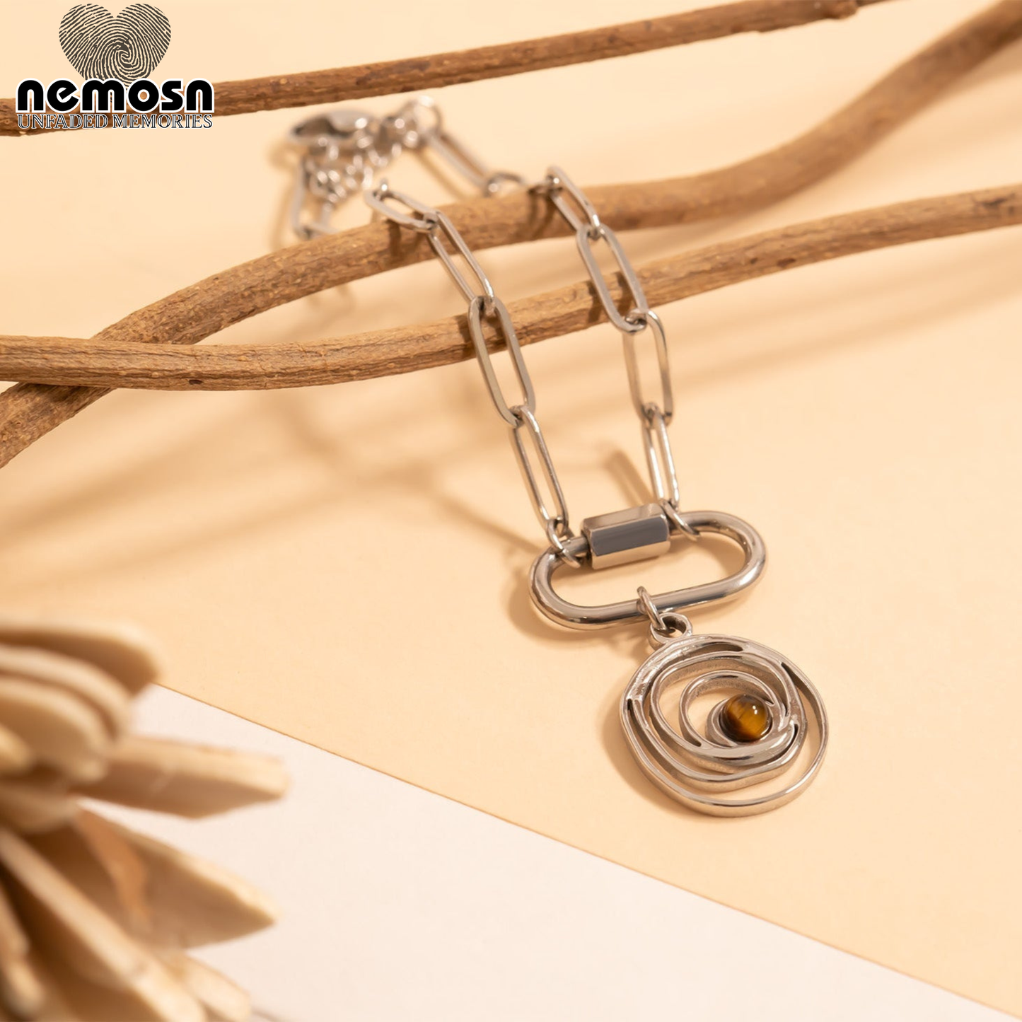 SolarWhirl™ – Spiral Energy Pendant in 18K Gold & Silver Finish