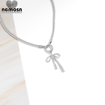 RibbonLuxe™ Bow Pendant in 18K Gold or Silver Finish – Elegant Minimalist Charm for Necklace or Bracelet
