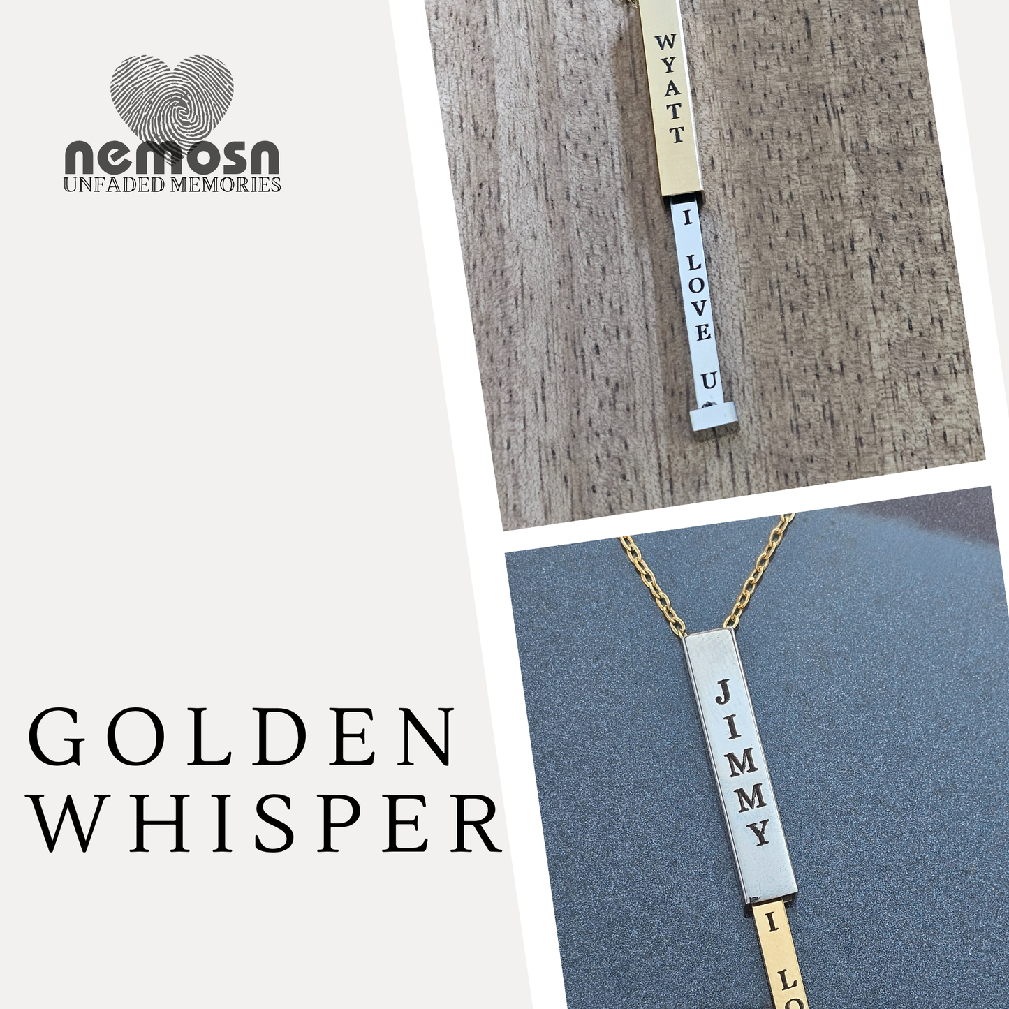 GoldenWhisper™ – Hidden Message Engravable Necklace