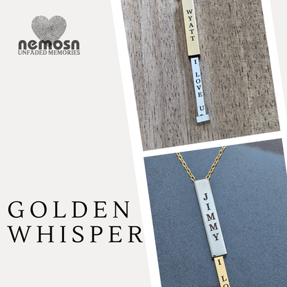 GoldenWhisper™ – Hidden Message Engravable Necklace