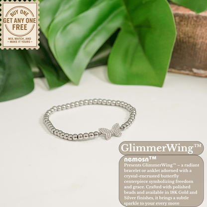 GlimmerWing™ Butterfly Beaded Bracelet – Gold & Silver Dainty Bracelet | Everyday Wear Jewelry Gift for Her