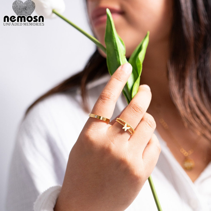 BeadLuxe™ — Classic Beaded Stackable Ring in Gold, Silver, Rose Gold & Black